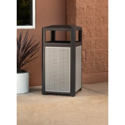 Evos™ Series Steel All Weather Trash Receptacle,- 38 Gallon