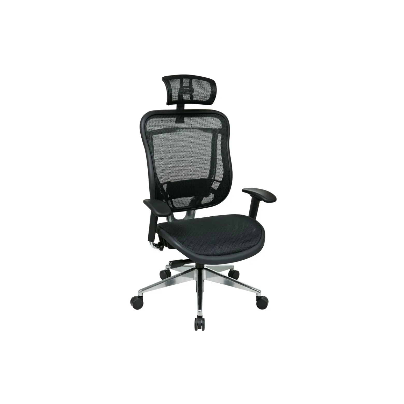 Executive High Back Mesh Chair with Headrest and Aluminum Frame