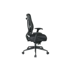 Executive High Back with Mesh Back and Upholstered Seat with Gunmetal Frame