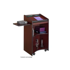 Executive Mobile Lectern with Side Shelf