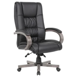 Executive Seating High Back Vinyl Adjustable Office Chair with Padded Hardwood Armrest