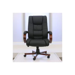 Executive Seating High Back Vinyl Adjustable Office Chair with Padded Hardwood Armrest