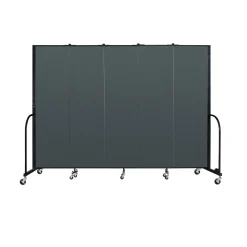 Five Panel Mobile Room Divider - 6' H