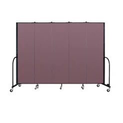 Five Panel Mobile Room Divider - 6' H