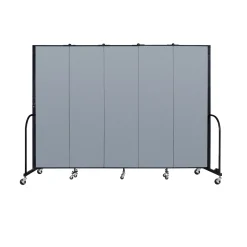 Five Panel Mobile Room Divider - 6' H