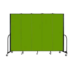 Five Panel Mobile Room Divider - 6' H
