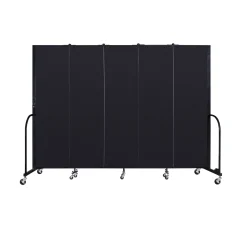 Five Panel Mobile Room Divider - 6' H
