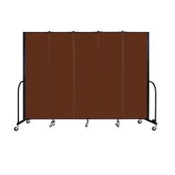 Five Panel Mobile Room Divider - 6' H