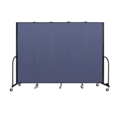 Five Panel Mobile Room Divider - 6' H