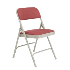 Folding Chair with Double Hinged Fabric Seat & Back - 4 Pack