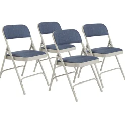 Folding Chair with Double Hinged Fabric Seat & Back - 4 Pack