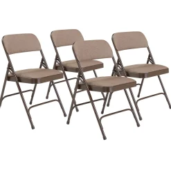 Folding Chair with Double Hinged Fabric Seat & Back - 4 Pack