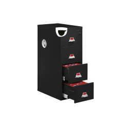Four Drawer Fireproof Legal Size Vertical File - 25"D
