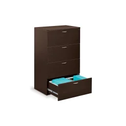 Four Drawer Wood Grain Laminate Lateral File