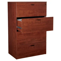 Four Drawer Wood Grain Laminate Lateral File