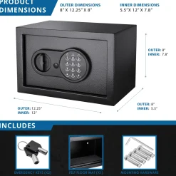 Front Opening Digital Keypad Security Safe - 0.36 Cu.Ft