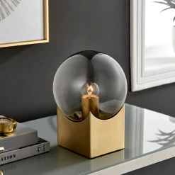 Frost/Smoke Glass Table Lamp Orb - 11