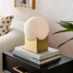 Frost/Smoke Glass Table Lamp Orb - 11
