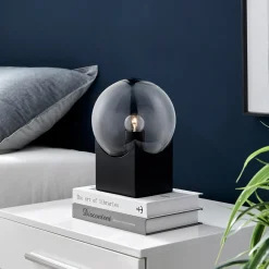 Frost/Smoke Glass Table Lamp Orb - 11