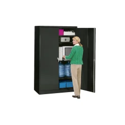 Fully Assembled Jumbo Steel Storage Cabinet - 18"D