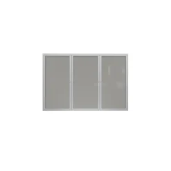 Ghent 3 Door Enclosed Vinyl Bulletin Board with Satin Frame, 6x3