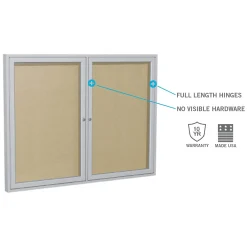 Ghent 1 Door Enclosed Vinyl Bulletin Board with Satin Frame, 18x24