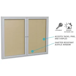 Ghent 1 Door Enclosed Vinyl Bulletin Board with Satin Frame, 18x24