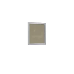 Ghent 1 Door Enclosed Vinyl Bulletin Board with Satin Frame, 2x3