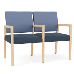 Hampton 2 Seat Sofa with Center Arms in Designer Upholstery