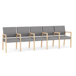 Hampton Five Seat Sofa with Center Arms in Designer Upholstery