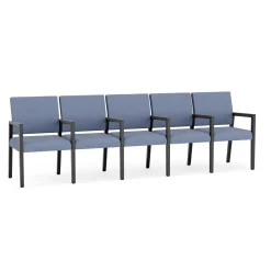 Hampton Five Seat Sofa with Center Arms in Designer Upholstery