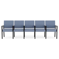 Hampton Five Seat Sofa with Center Arms in Designer Upholstery