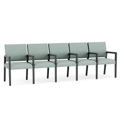 Hampton Five Seat Sofa with Center Arms in Designer Upholstery