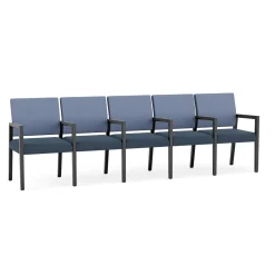 Hampton Five Seat Sofa with Center Arms in Designer Upholstery