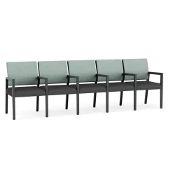 Hampton Five Seat Sofa with Center Arms in Designer Upholstery