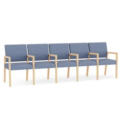 Hampton Five Seat Sofa with Center Arms in Designer Upholstery