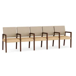 Hampton Five Seat Sofa with Center Arms in Designer Upholstery
