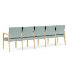 Hampton Five Seat Sofa with Center Arms in Designer Upholstery