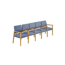 Hampton Five Seat Sofa with Center Arms in Standard Upholstery