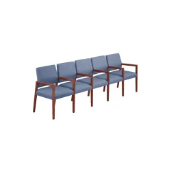 Hampton Five Seat Sofa with Center Arms in Standard Upholstery