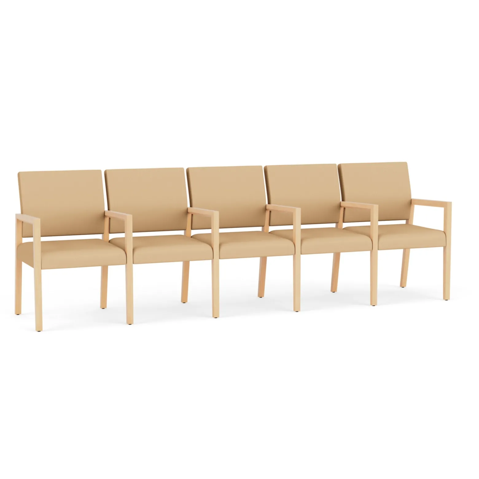 Hampton Five Seat Sofa with Center Arms in Standard Upholstery