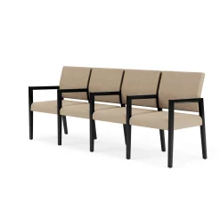 Hampton Four Seat Sofa with Center Arms in Designer Upholstery