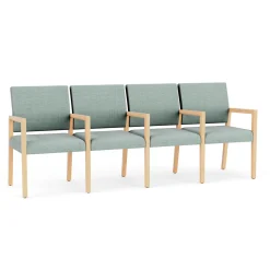 Hampton Four Seat Sofa with Center Arms in Designer Upholstery