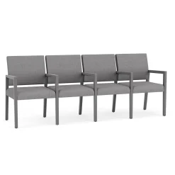 Hampton Four Seat Sofa with Center Arms in Designer Upholstery
