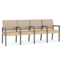 Hampton Four Seat Sofa with Center Arms in Designer Upholstery
