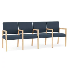 Hampton Four Seat Sofa with Center Arms in Standard Upholstery