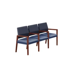 Hampton Three Seat Sofa with Center Arms in Designer Upholstery