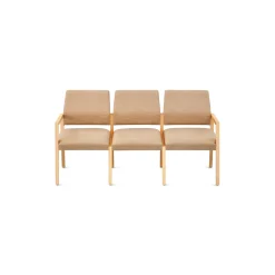 Hampton Three Seat Sofa with Center Arms in Designer Upholstery
