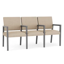 Hampton Three Seat Sofa with Center Arms in Designer Upholstery