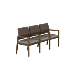 Hampton Three Seat Sofa with Center Arms in Designer Upholstery
